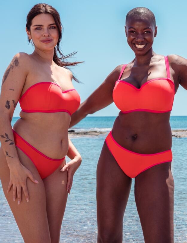 Curvy Kate Minimalist Multiway Bandeau Bikini Top Coral/Pink