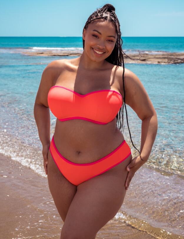 Curvy Kate Minimalist Multiway Bandeau Bikini Top Coral/Pink