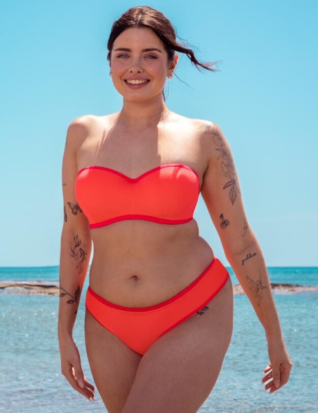 Curvy Kate Minimalist Multiway Bandeau Bikini Top Coral/Pink
