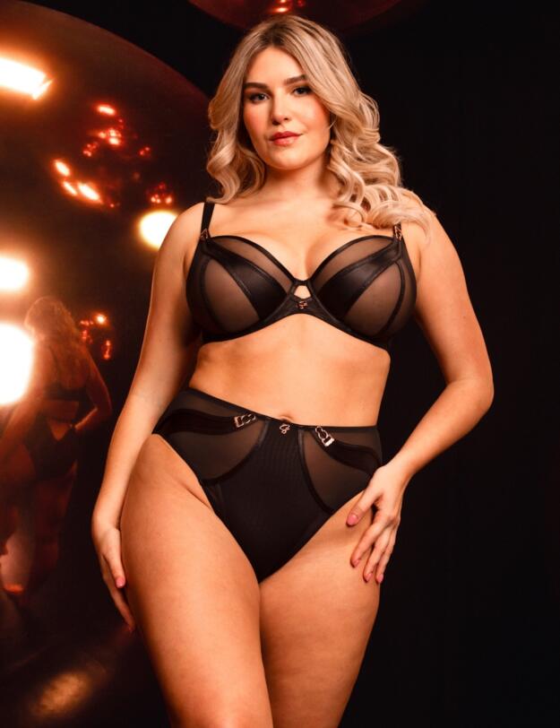 Scantilly by Curvy Kate Suspense High Waist Brief Black 
