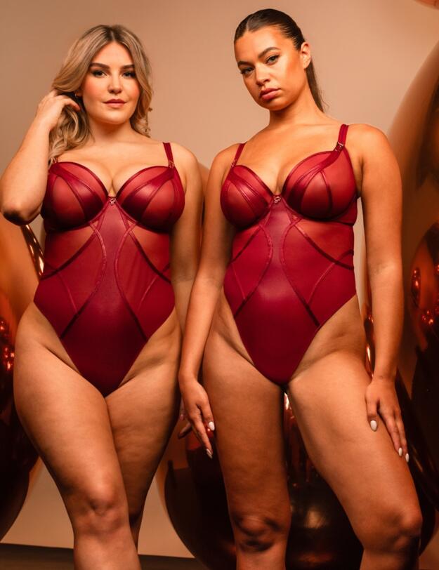 Scantilly by Curvy Kate Suspense Wired Bodysuit Sangria 