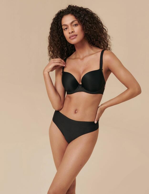 Freya Deco Moulded Plunge T-shirt Bra Black 