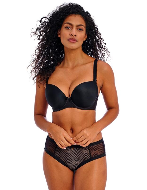 Freya Deco Moulded Plunge T-shirt Bra Black 