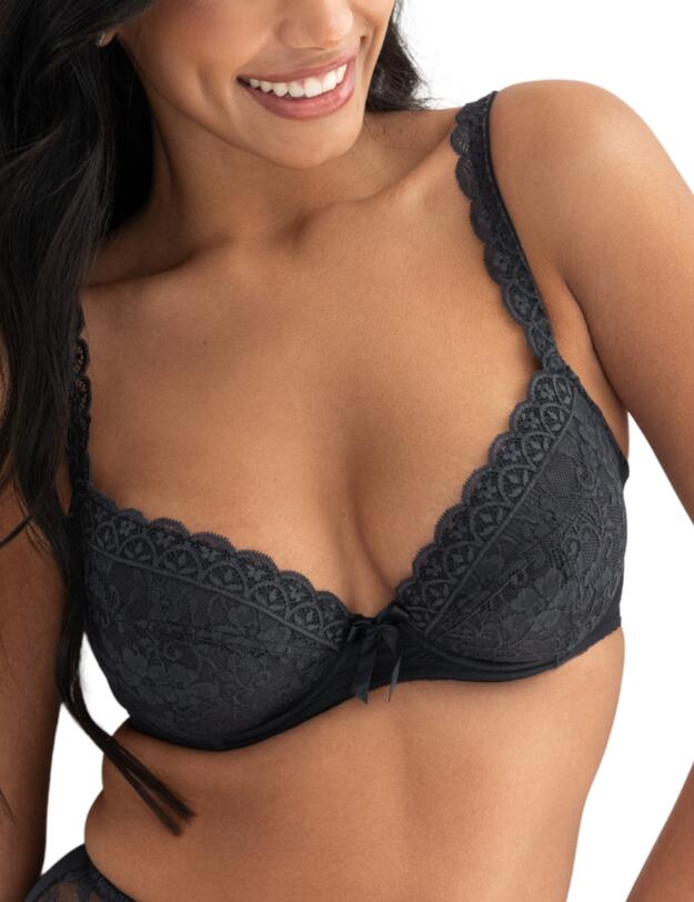 Pour Moi Rebel Padded Plunge Bra Smoke