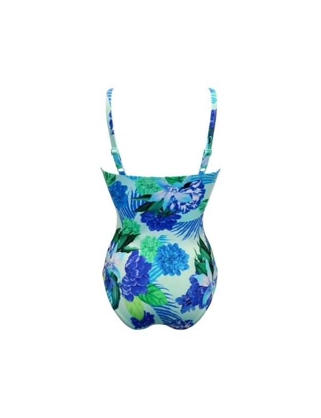 Pour Moi Carnival V-Neck Control Swimsuit Aqua Tropical