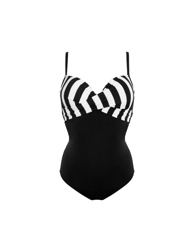 Pour Moi Free Spirit Lightly Padded Underwired Swimsuit Black/White