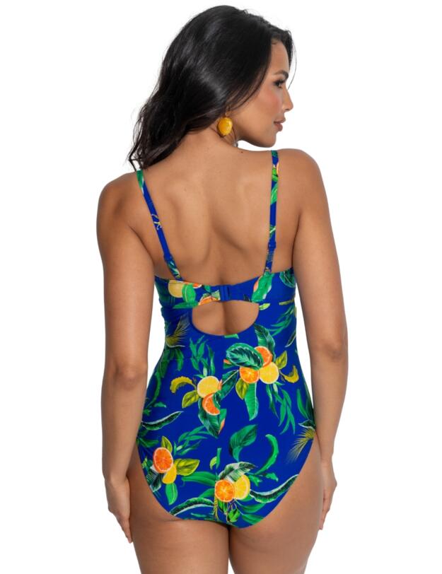Pour Moi Free Spirit Lightly Padded Underwired Swimsuit Blue Tropical