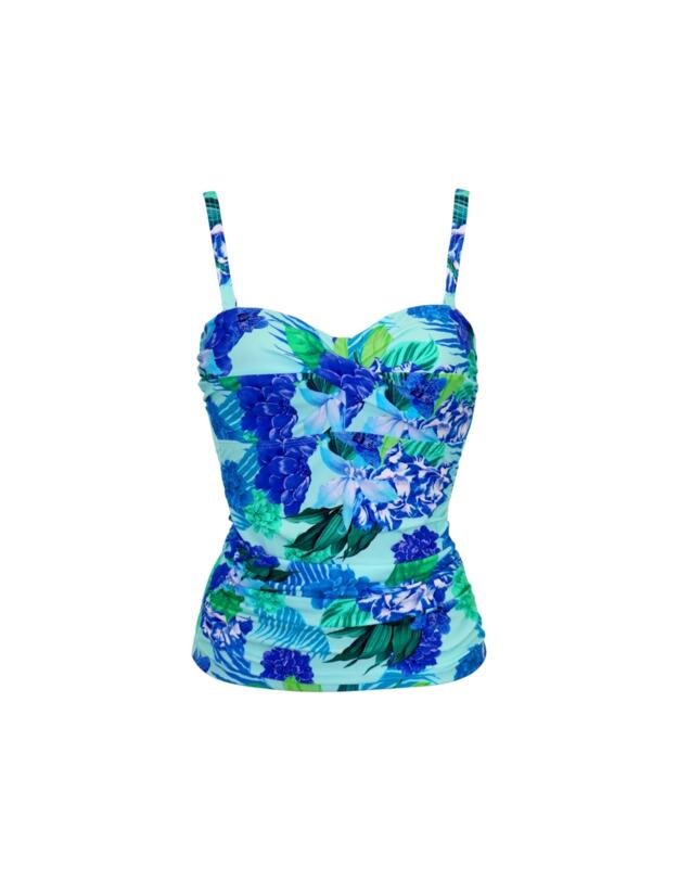 Pour Moi Free Spirit Strapless Tankini Top Aqua Tropical