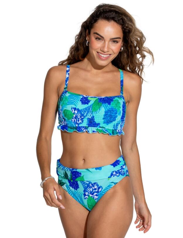 Pour Moi Free Spirit Strapless Bikini Top Aqua Tropical