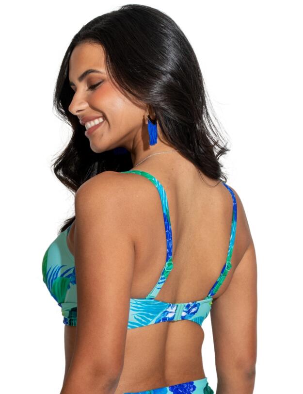 Pour Moi Free Spirit Twist Front Bikini Top Aqua Tropical