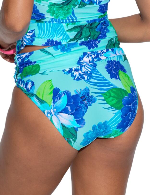 Pour Moi Free Spirit Fold Over Bikini Brief Aqua Tropical