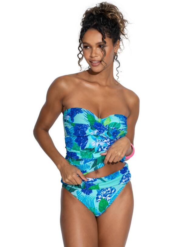 Pour Moi Free Spirit Fold Over Bikini Brief Aqua Tropical