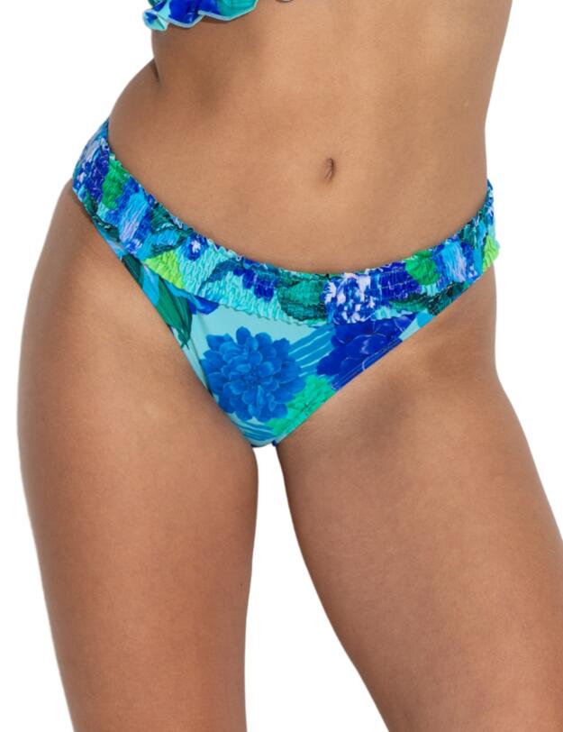 Pour Moi Free Spirit Frill Waist Bikini Brief Aqua Tropical