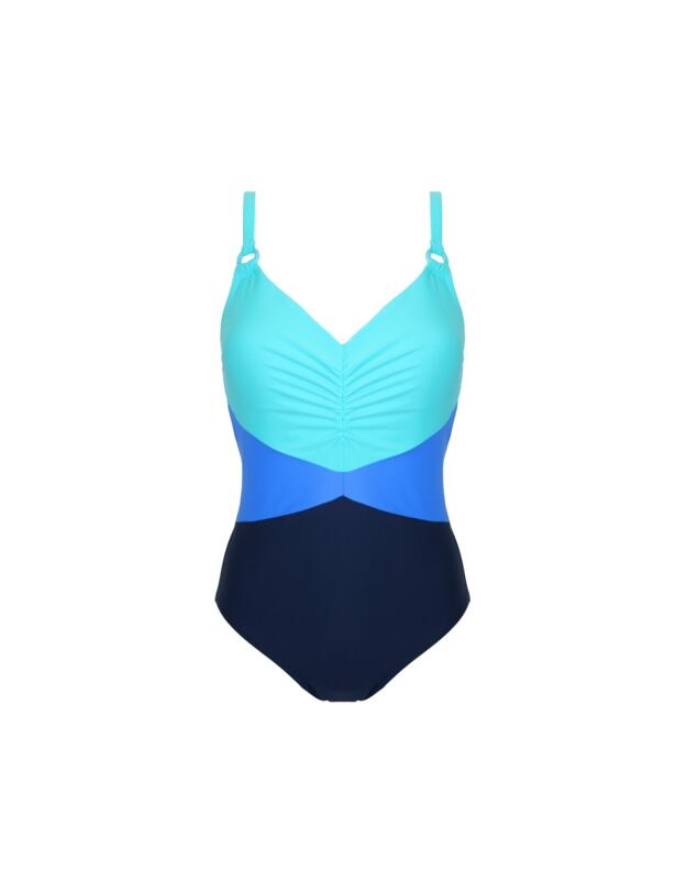 Pour Moi Brighton V Neck Tummy Control Swimsuit Navy/Blue
