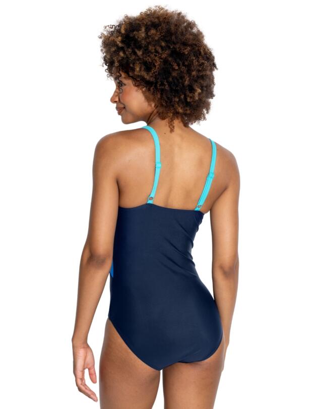 Pour Moi Brighton V Neck Tummy Control Swimsuit Navy/Blue