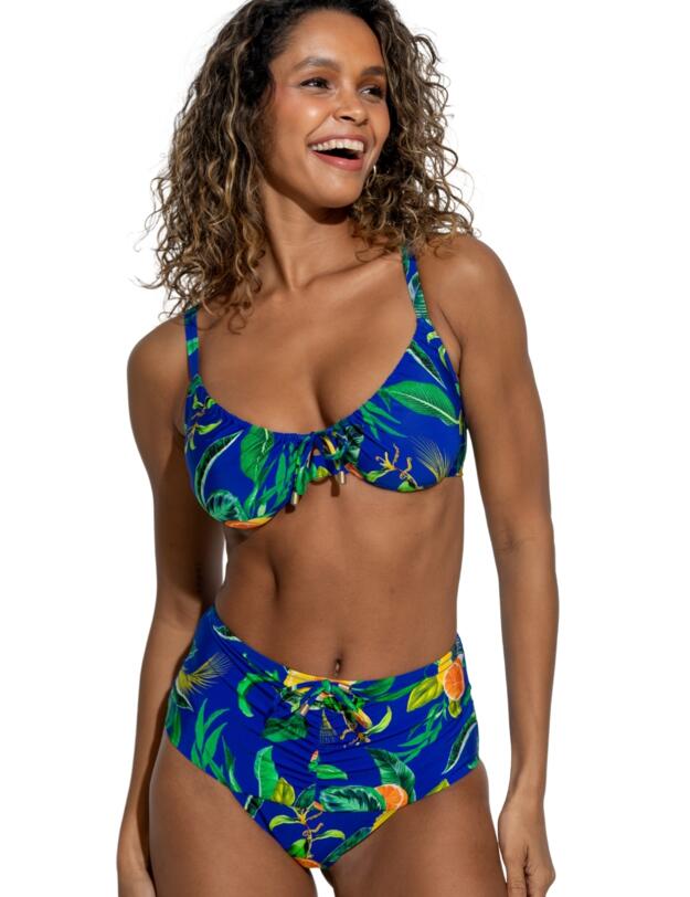 Pour Moi Santa Cruz Underwired Adjustable Bikini Top Blue Tropical