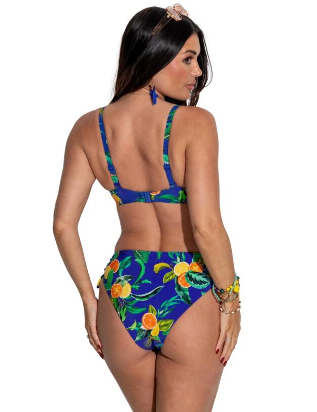 Pour Moi Santa Cruz Adjustable Side Bikini Brief Blue Tropical