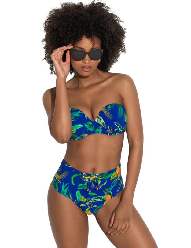 Pour Moi Santa Cruz Tummy Control Bikini Brief Blue Tropical