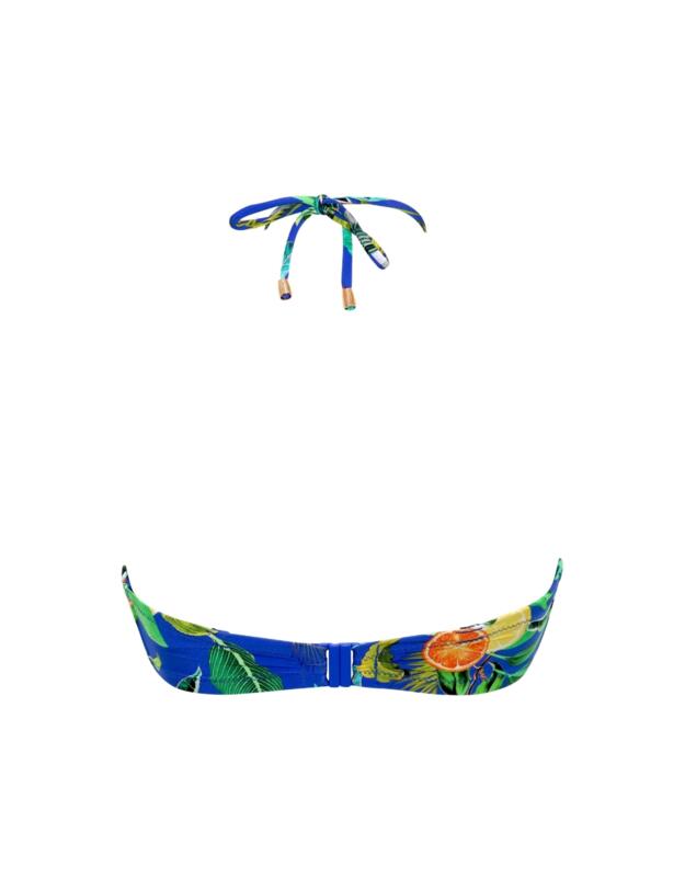 Pour Moi Santa Cruz Strapless Lightly Padded Bikini Top Blue Tropical
