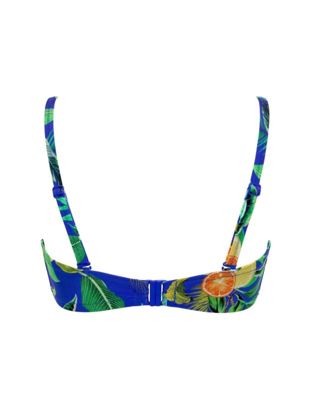 Pour Moi Santa Cruz Strapless Lightly Padded Bikini Top Blue Tropical