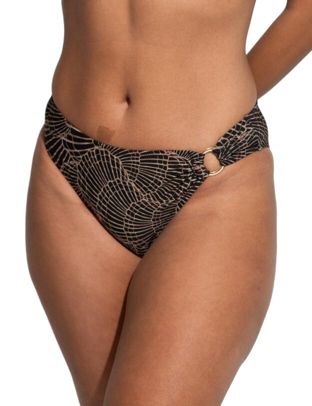 Pour Moi Samoa Ring Detail Bikini Brief Black/Gold