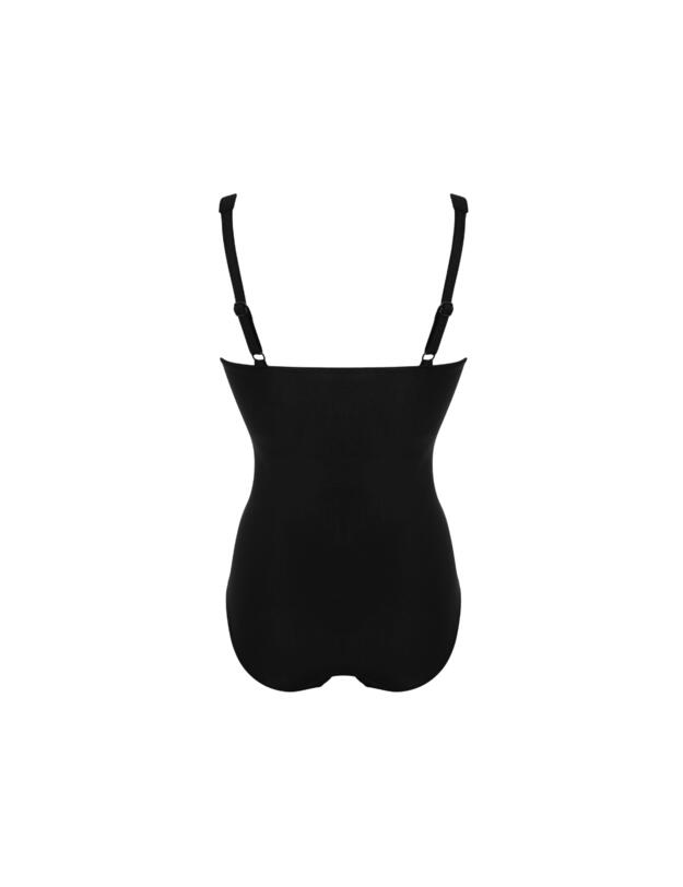 Pour Moi Santa Barbara Ruched Tummy Control Swimsuit Black 