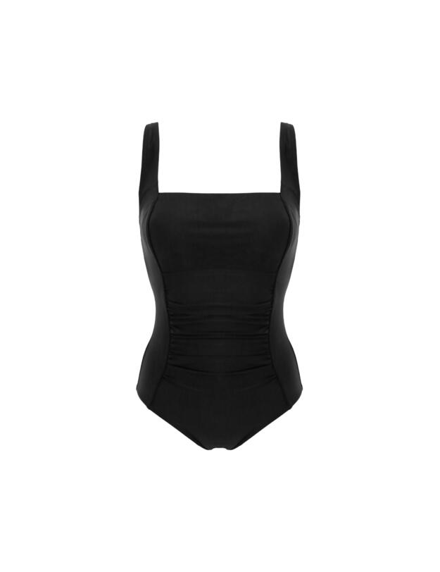 Pour Moi Santa Barbara Ruched Tummy Control Swimsuit Black 