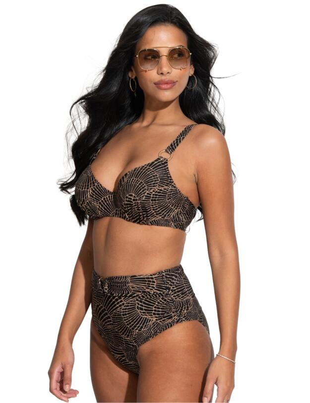 Pour Moi Samoa Tummy Control Bikini Brief Black/Gold
