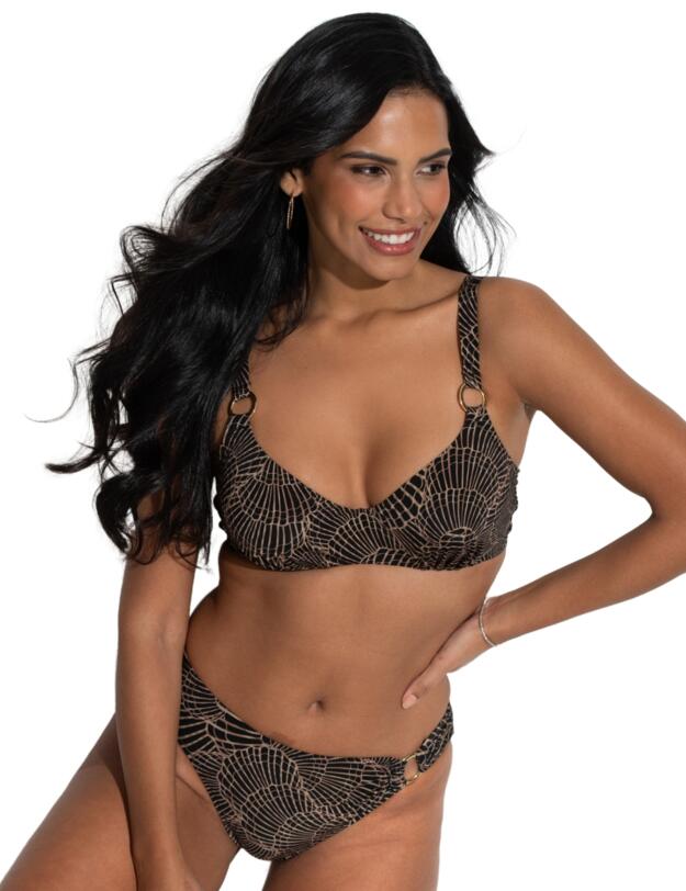 Pour Moi Samoa Underwired Bikini Top Black/Gold
