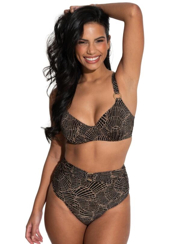 Pour Moi Samoa Underwired Bikini Top Black/Gold