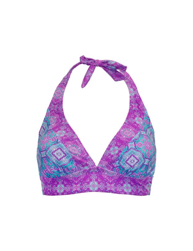 Pour Moi Venice Beach Longline Halter Bikini Top Aquaburst