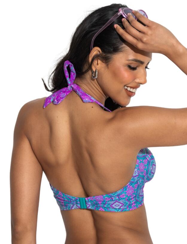 Pour Moi Venice Beach Longline Halter Bikini Top Aquaburst