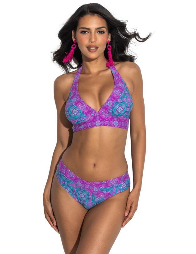 Pour Moi Venice Beach Longline Halter Bikini Top Aquaburst