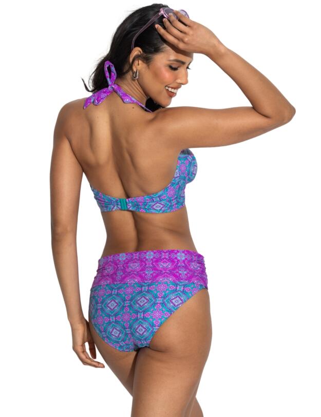 Pour Moi Venice Beach Fold Over Bikini Brief Aquaburst