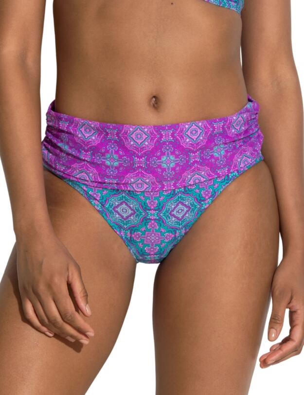 Pour Moi Venice Beach Fold Over Bikini Brief Aquaburst