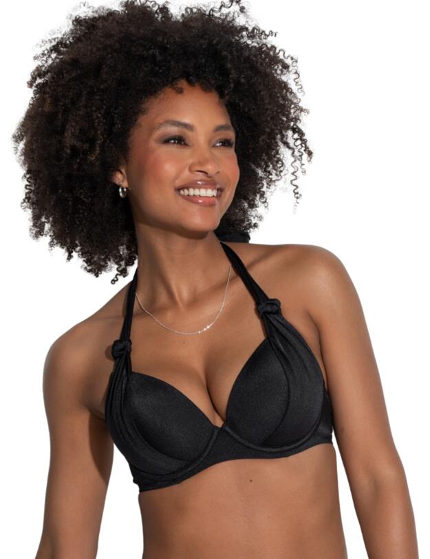Pour Moi St Kitts Boost Push-Up Padded Bikini Top Black