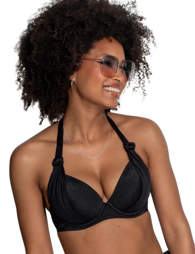 Pour Moi St Kitts Boost Push-Up Padded Bikini Top Black