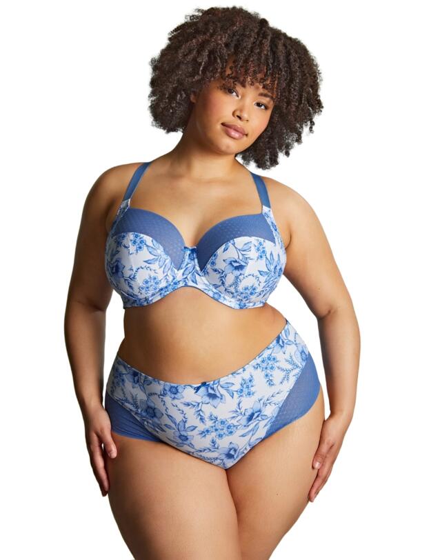 Sculptresse by Panache Bliss Deep Brief Blue Floral 