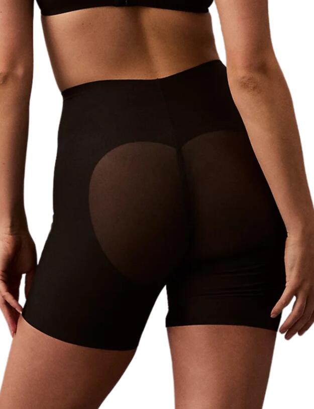 Calvin Klein Stay Put Mesh Shapewear Mid Thigh Short Black 
