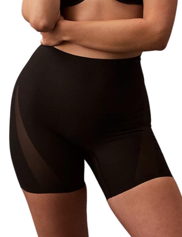 Calvin Klein Stay Put Mesh Shapewear Mid Thigh Short Black 