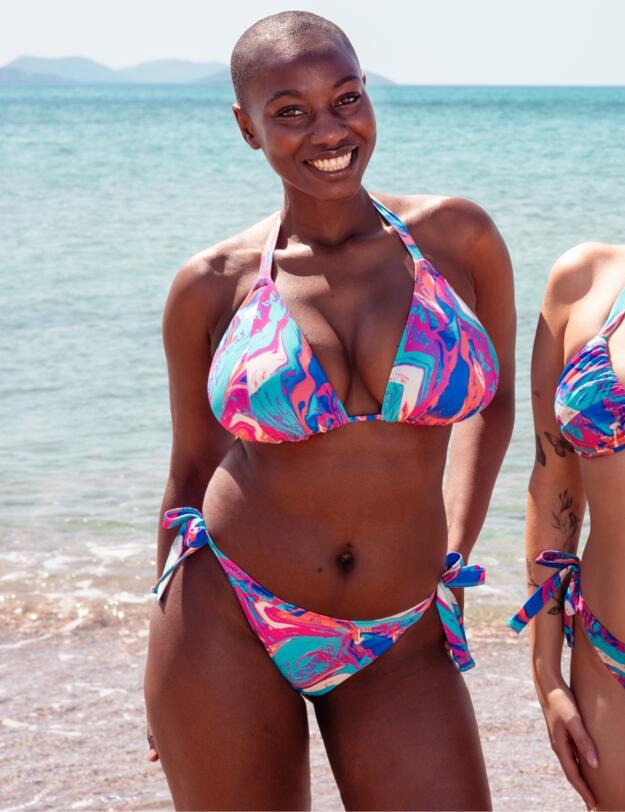 Curvy Kate Ibiza Triangle Bikini Top Print Mix 