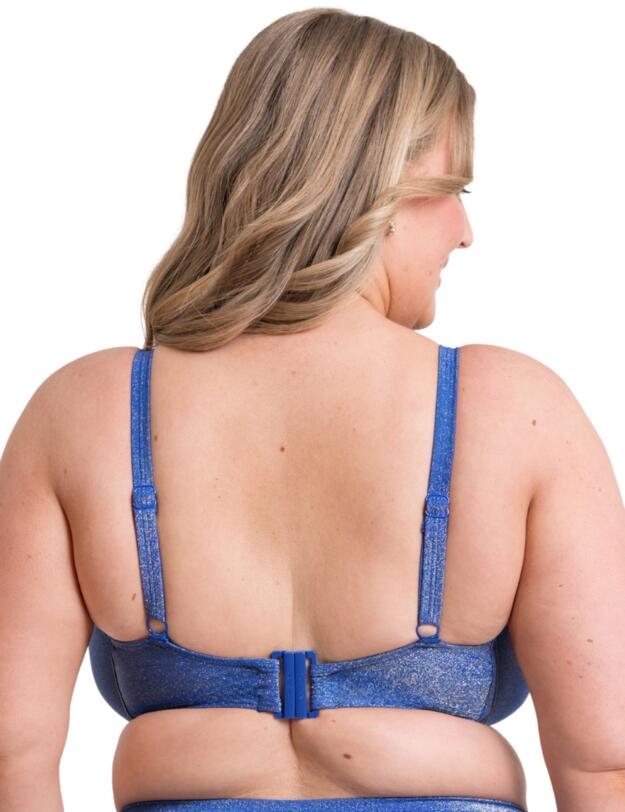 Curvy Kate Sapphire Seas Scooped Balcony Bikini Top Blue Sparkle 