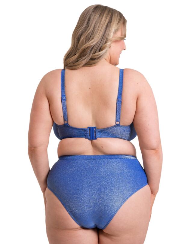Curvy Kate Sapphire Seas Scooped Balcony Bikini Top Blue Sparkle 