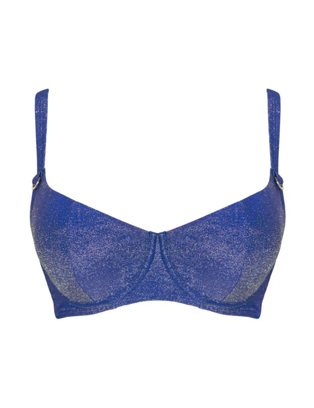 Curvy Kate Sapphire Seas Scooped Balcony Bikini Top Blue Sparkle 