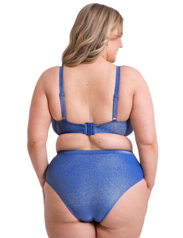 Curvy Kate Sapphire Seas High Waist Bikini Brief Blue Sparkle 
