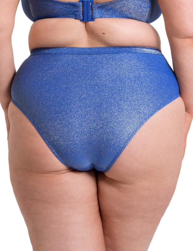 Curvy Kate Sapphire Seas High Waist Bikini Brief Blue Sparkle 