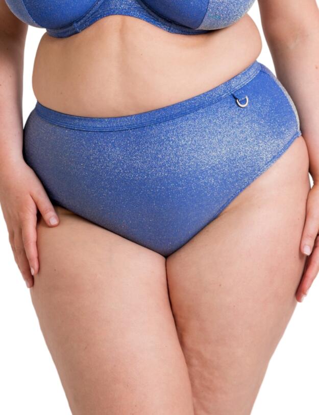 Curvy Kate Sapphire Seas High Waist Bikini Brief Blue Sparkle 