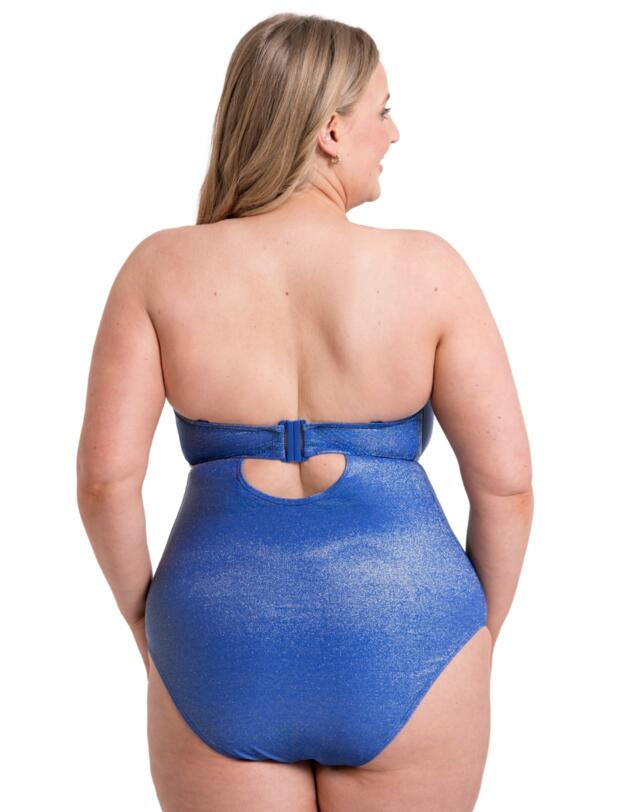 Curvy Kate Sapphire Seas Multiway Bandeau Swimsuit Blue Sparkle 