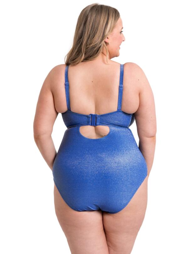 Curvy Kate Sapphire Seas Multiway Bandeau Swimsuit Blue Sparkle 