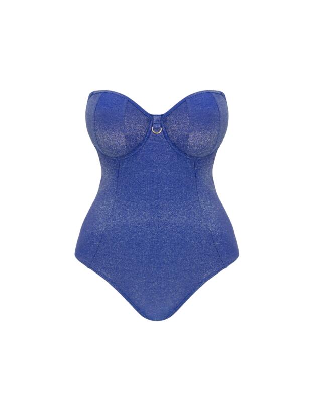 Curvy Kate Sapphire Seas Multiway Bandeau Swimsuit Blue Sparkle 